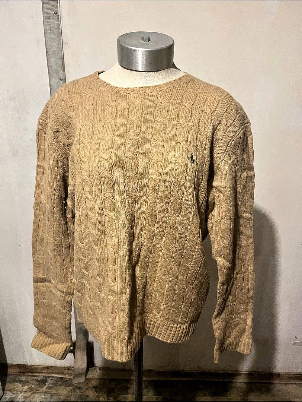 Ralph Lauren Sport Cable Knit Wool Sweater Size Medium